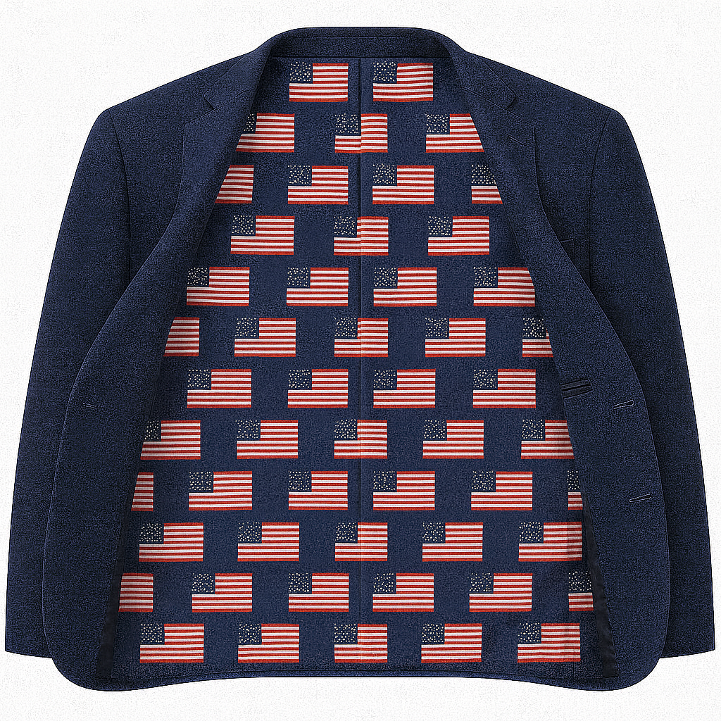 Custom Suit liner Step and repeat USA Flag